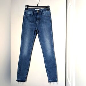 Frame Women's Jeans High Skinny Crop Sz 26 Fray Distressed Hem